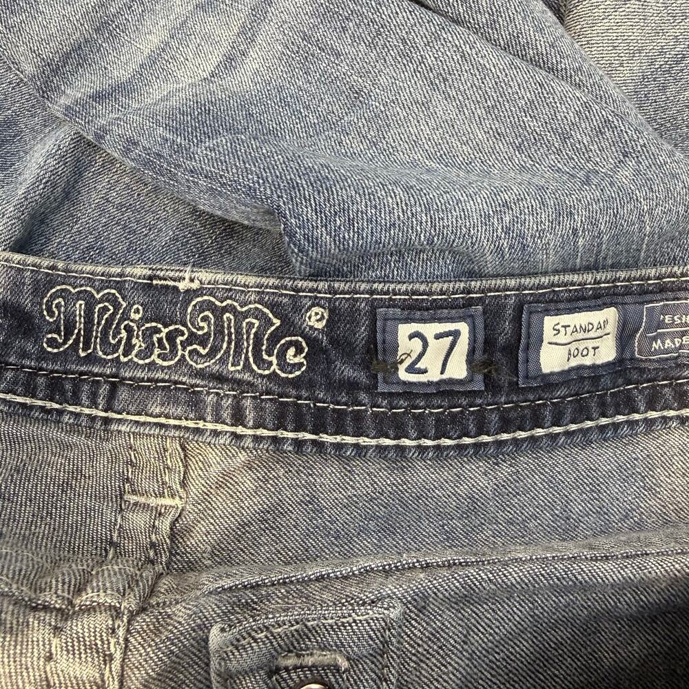 Miss Me Jeans Women's 27x35 (4) Standard Boot Angel Wings Embellished EUC - Picture 9 of 15